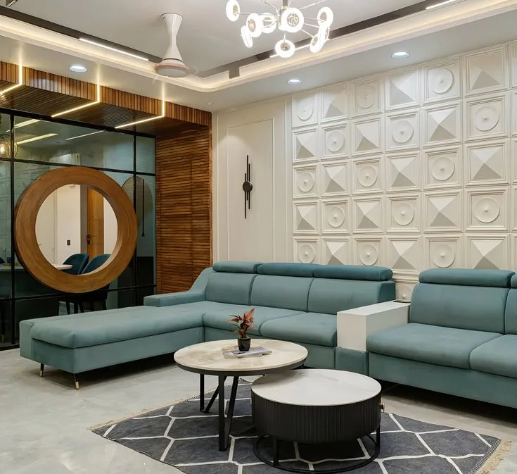 Chic Contrast Open-Plan Living Room