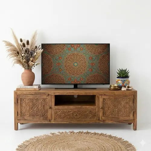 Earthy Organic Wooden TV Console