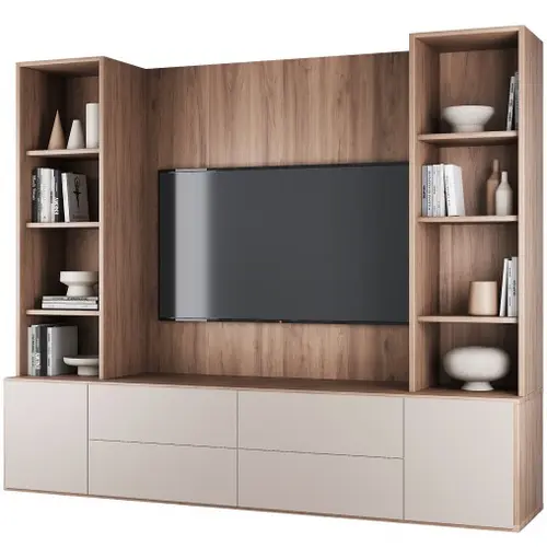 Scandinavian Clean Slatted TV Unit