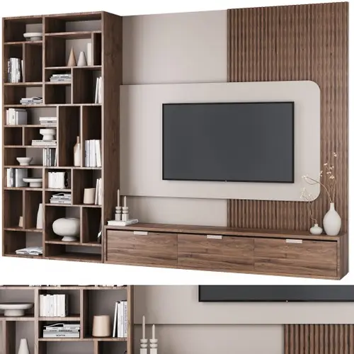 Transitional Elegance Framed TV Unit